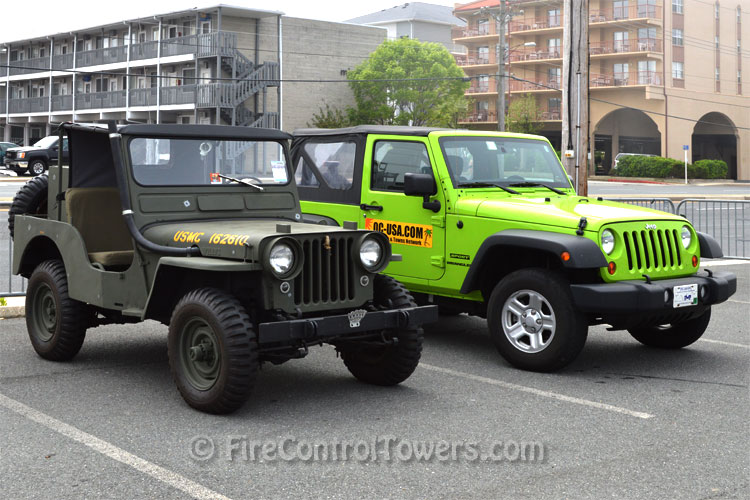 Old and New Jeep vehicles side by side.
